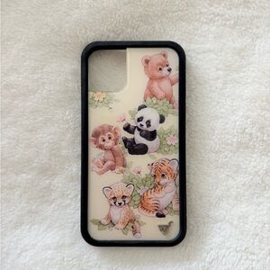 Wildflowers Animal Print iPhone 11 Case - Black and Cream